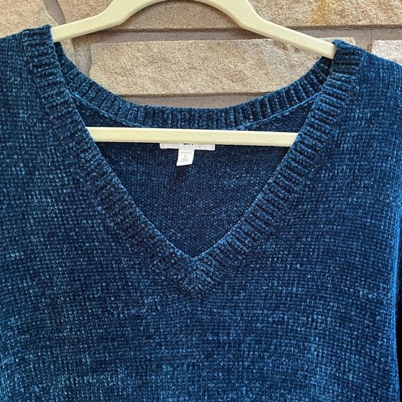 BP Chenille V neck Sweater Dress Blue Large - Picture 4 of 7